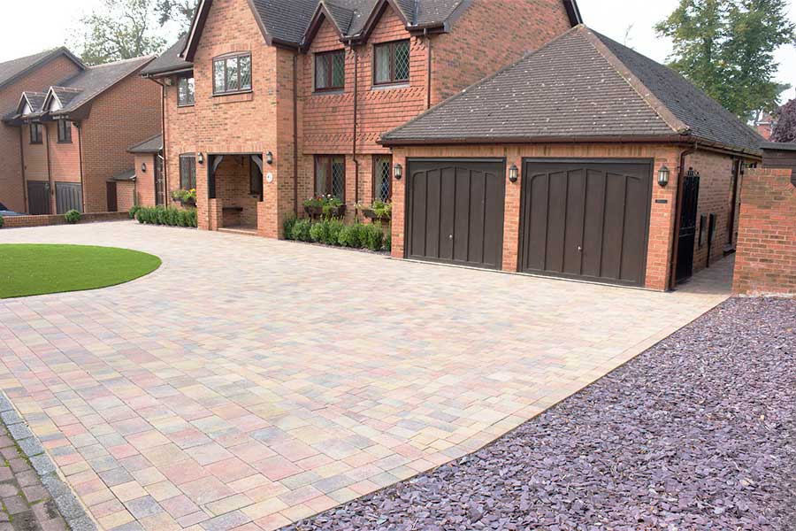 Modern style Brett Beta block paving has been used for this large driveway