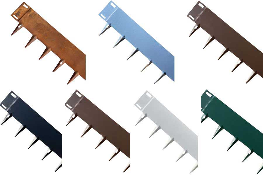 Core Edge metal garden edging is available in these 7 different colours including rusty corten steel