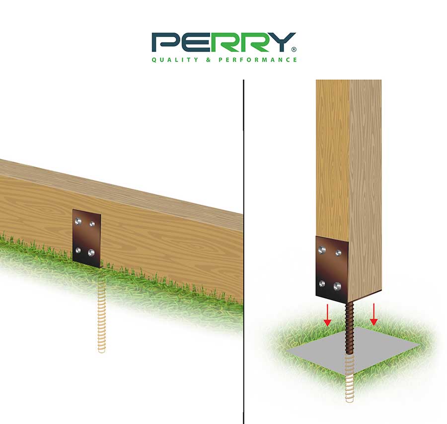 Diagram showing Perry sleeper anchors for fixing timber sleepers into concrete