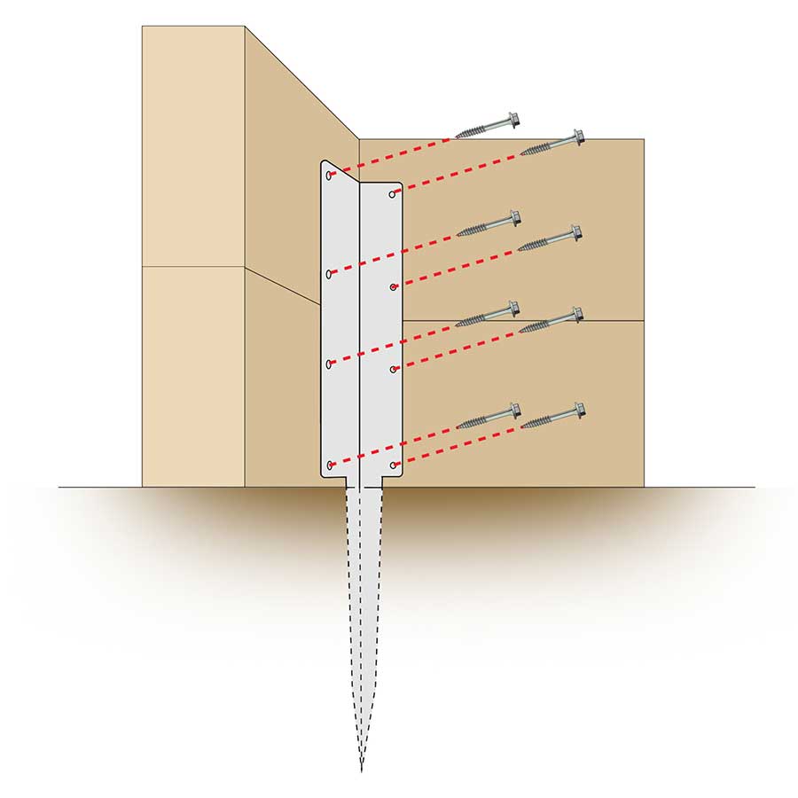 Perry garden sleeper fixings installation diagram