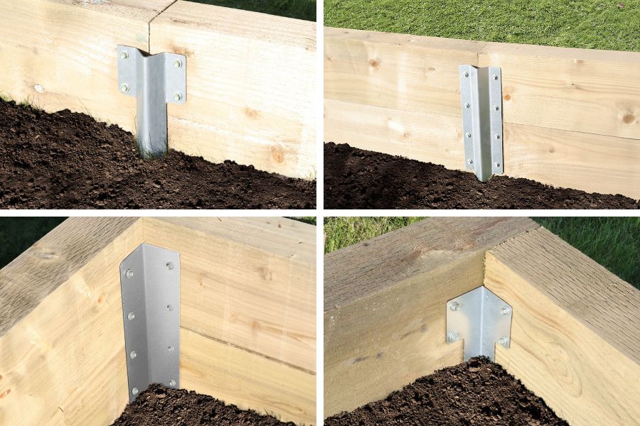 4 different types of Perry sleeper fixings and stakes