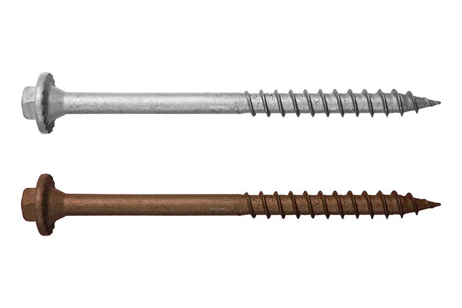 Hex head screws for fixing timber sleepers and decking