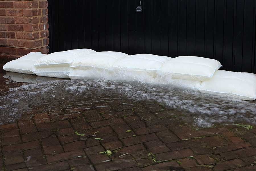 Flooded driveway