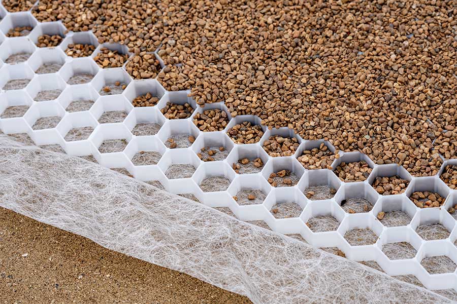 Core Edge gravel grids stabilise surface gravel and help surface water drainage