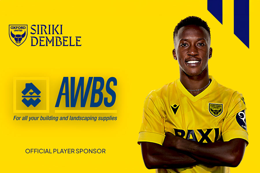 Oxford United midfielder Siriki Dembele sponsored by AWBS Building & Landscaping Supplies